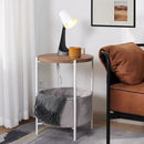 Mesa Auxiliar Redonda Blanca 2 Niveles 🌿-STK-1218