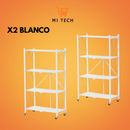 2 unidad Estantería Metálica Plegable con Ruedas –  Negro y Blanco