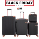 Kit Completo con 4 Tamaños | Acabado Cromado, Candado Integrado y Ruedas Dobles