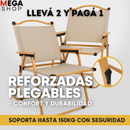 KIT DE 2 SILLAS REFORZADAS PLEGABLES – CONFORT Y DURABILIDAD