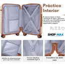 JUEGO DE EQUIPAJE DE MANO EN POLICARBONATO CON RUEDAS GIRATORIAS 360° – MALETA 20”, MOCHILA DE VIAJE Y NECESER CON CERRADURA TSA