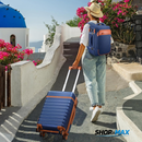 JUEGO DE EQUIPAJE DE MANO EN POLICARBONATO CON RUEDAS GIRATORIAS 360° – MALETA 20”, MOCHILA DE VIAJE Y NECESER CON CERRADURA TSA