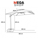 Ombrelone Gold Led Aluminio Reforzado 3,5x3,5 con Base Pesada 100L – Estilo y Protección Solar Total