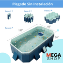 PISCINA PLEGABLE NO INFLABLE DE PLÁSTICO DURO PARA NIÑOS Y ADULTOS
