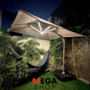 Ombrelone Gold Led Aluminio Reforzado 3,5x3,5 con Base Pesada 100L – Estilo y Protección Solar Total