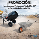 Hormigonera Profesional TurboMix 155 LITROS 1HP + Carretilla Reforzada 70L