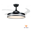 Ventilador de techo LED con aspas retráctiles, control remoto, Bivolt, estructura blanca, aspas transparentes