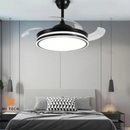 Ventilador de techo LED con aspas retráctiles, control remoto, Bivolt, estructura blanca, aspas transparentes